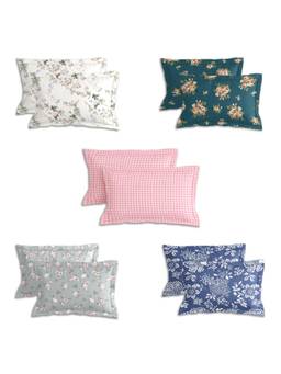 MORADO - Multi-Color Premium Glace Microfibre Pillow Covers (Pack of 10)