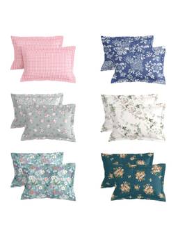 MORADO - Multi-Color Premium Glace Microfibre Pillow Covers (Pack of 12)