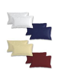 MORADO - Multi-Color Premium Glace Microfibre Pillow Covers (Pack of 8)