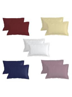MORADO - Multi-Color Premium Glace Microfibre Pillow Covers (Pack of 10)