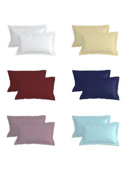 MORADO - Multi-Color Premium Glace Microfibre Pillow Covers (Pack of 12)