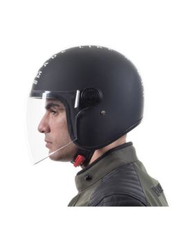 Royal Enfield - Jet Open Face Mlg Black Helmet With Clear Visor