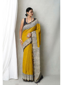 Unnati Silks - Green Bagh Printed Pashmina Sico Saree with Unstitched Blouse with Unstitched
