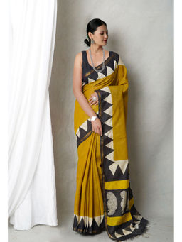 Unnati Silks - Green Bagh Printed Pashmina Sico Saree with Unstitched Blouse with Unstitched