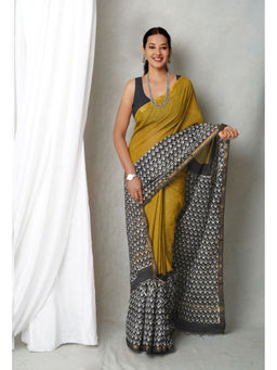 Unnati Silks - Green Bagh Printed Pashmina Sico Saree with Unstitched Blouse with Unstitched