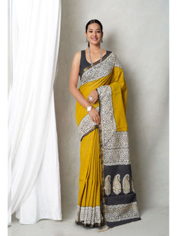 Unnati Silks - Green Bagh Printed Pashmina Sico Saree with Unstitched Blouse with Unstitched