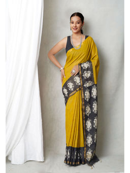 Unnati Silks - Green Bagh Printed Pashmina Sico Saree with Unstitched Blouse with Unstitched