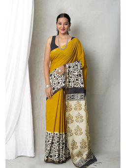 Unnati Silks - Green Bagh Printed Pashmina Sico Saree with Unstitched Blouse with Unstitched