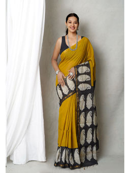 Unnati Silks - Green Bagh Printed Pashmina Sico Saree with Unstitched Blouse with Unstitched