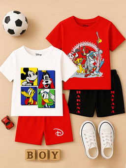 Kuchipoo - Boys Regular Fit Cotton T-shirts and Shorts (Pack of 4)