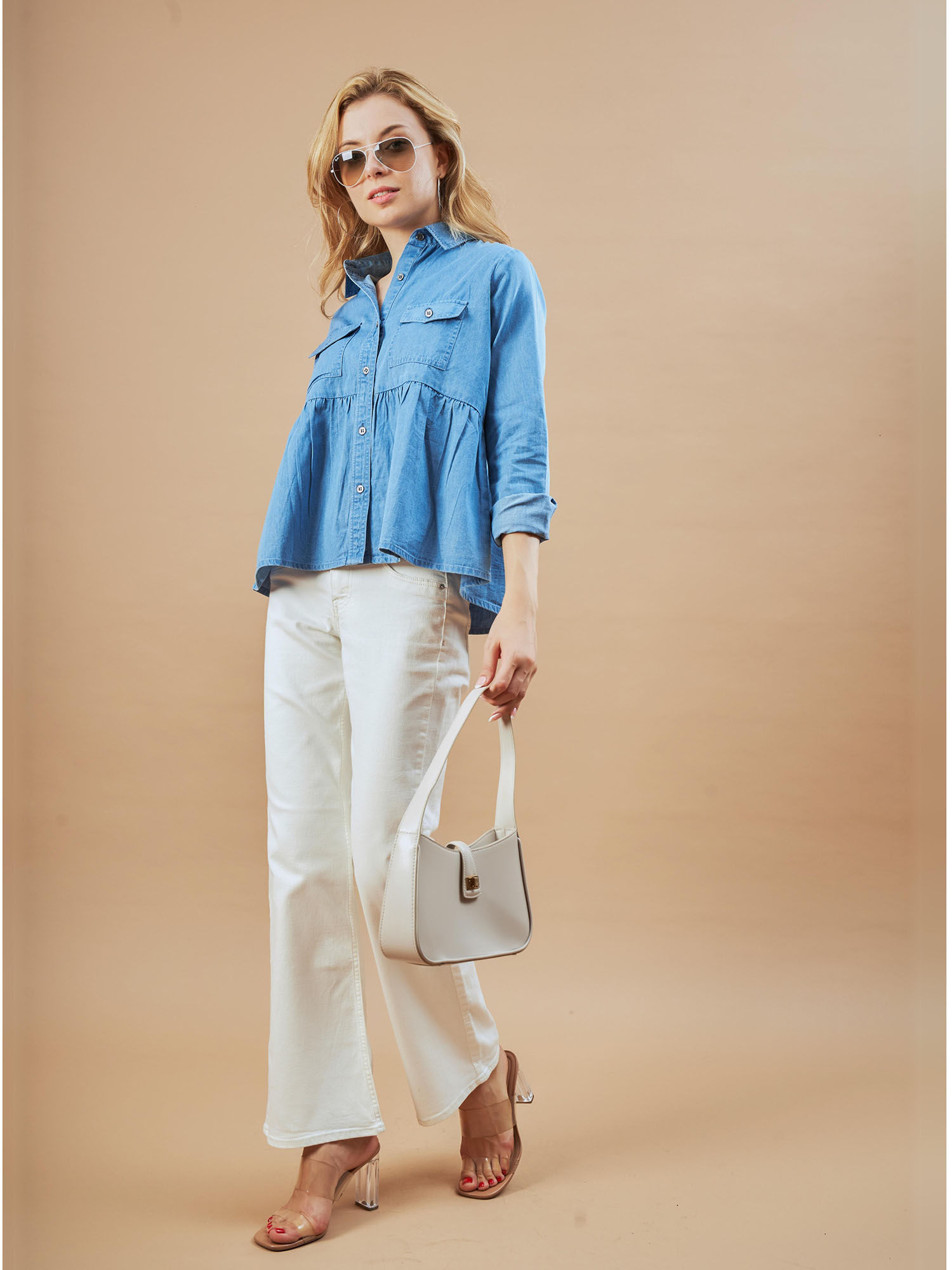 monepine シャツ peplum balloon shirt monepine（モネピネ）の「peplum balloon shirt/ペプラムバルーン