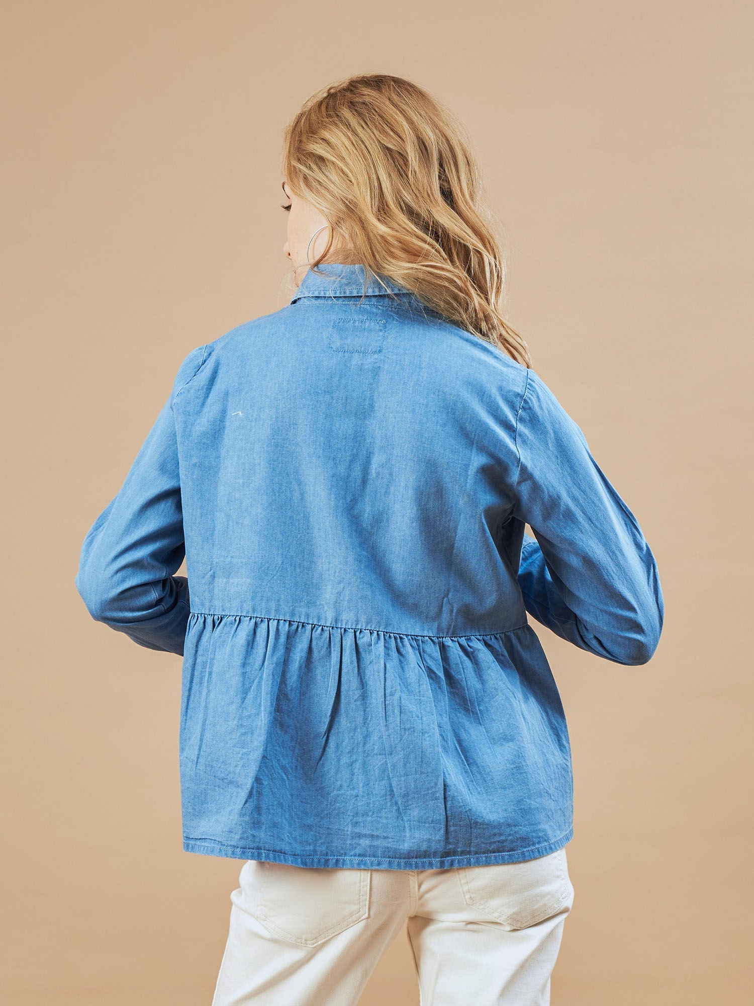 monepine シャツ peplum balloon shirt monepine（モネピネ）の「peplum balloon shirt/ペプラムバルーン