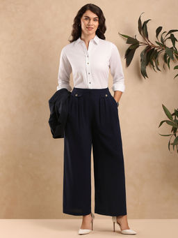 Gazillion - Darleen Self Stripes Fitted Formal Shirt for Women From Gazillion