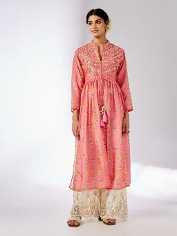 Gopi Vaid - Pink Tara Jacket Style Kurta