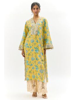 Gopi Vaid - Yellow Kavya Kurta