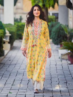 Gopi Vaid - Yellow Tisca Chopra In Radha Kurta