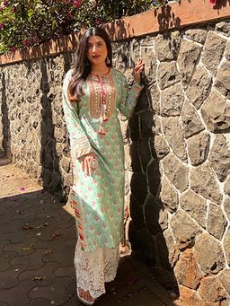Gopi Vaid - Green Tilla Kurta