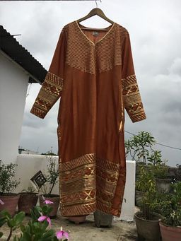 Taraasi - BASRA' Handloom Chanderi Silk Kurta