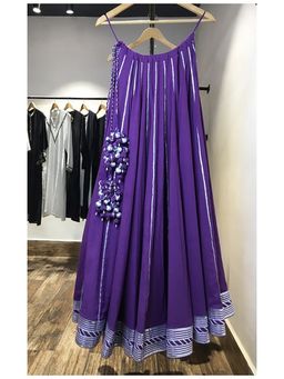 Taraasi - Jamunia Purple Mulmul Cotton Kalidar Ghaghara Skirt