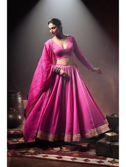 Taraasi - Paaro Rani Pink Mulmul Cotton Kalidar Ghaghara Skirt