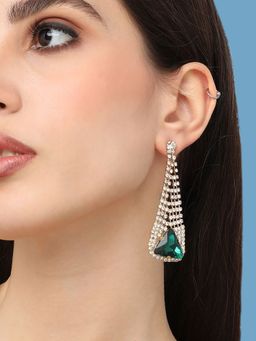 Sohi - Gold Plated Designer Stone Party Drop Earring For Women
