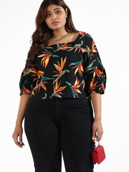 Instafab Plus - Women Floral Design Casual Top