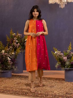 Gajra Gang - Chand Sitara Pink Half & Half Kurta