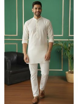 TATTVA - Off White Solid Short Kurta