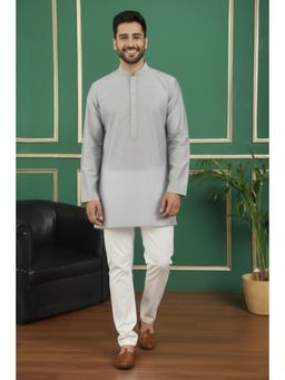 TATTVA - Grey Solid Short Kurta