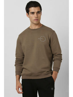 Van Heusen - Men Brown Graphic Print Crew Neck Sweatshirt