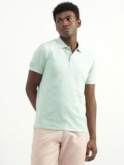 United Colors of Benetton - Cotton Solid Polo Collar Men T-Shirt-Green