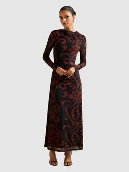 Forever New - Joni Petite Long Sleeve Mesh Maxi Dress