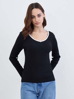 Styli Elevate - Women Regular Fit Scoop Neck Knit Top