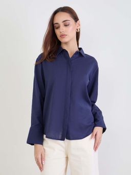 Styli - Women Lace Cutwork On Sleeves Shirt