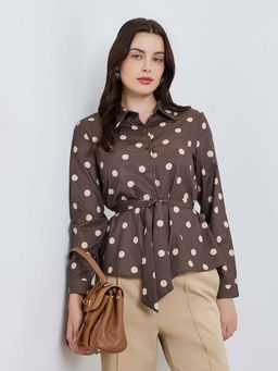 Styli - Women Polka Dot Long Sleeve Shirt