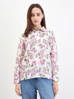 Styli - Women Casual Regular Fit Floral Print Long Sleeve Shirt