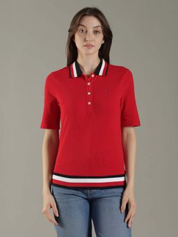 Tommy Hilfiger - Solid Regular Fit Cotton Polo T-Shirt