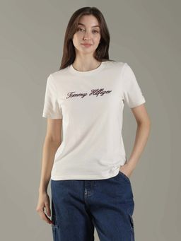 Tommy Hilfiger - Embroidered Logo Regular Fit Cotton T-Shirt