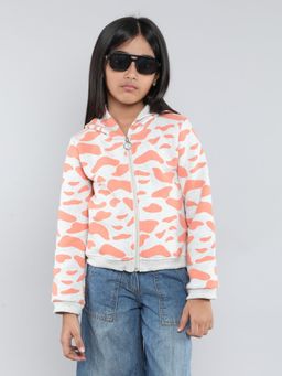 Taffy - Animal Printed Full Sleeves Zip Up Winter Hoodie