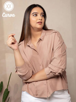 Twenty Dresses by Nykaa Fashion - Curve Beige Happiness Redefined Shirt