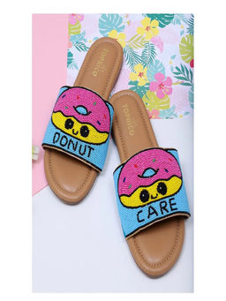 Toprico - Donut Care Beads Embroidered Tan Flats