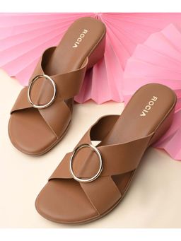ROCIA - Women Brown Casual Daily Sandals Heels