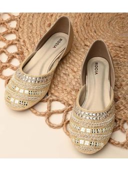 ROCIA - Women Gold Mirror Work Juttis