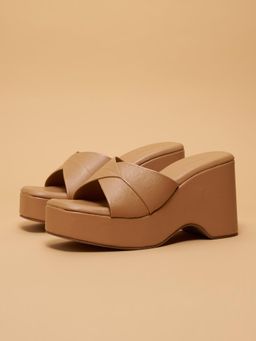 ERIDANI - Women Lauren Beige Wedges Heels