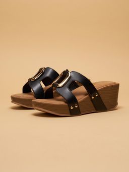 ERIDANI - Syara Black Wedges Heels