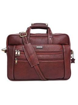 WILDHORN - Leather Maroon Laptop Messenger Bag for Men