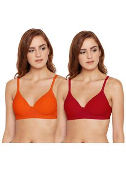 Bodycare - Pack of 2 Premium Padded Bra In Orange & Red Colour
