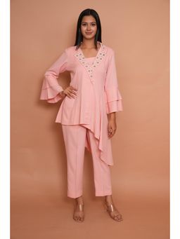 Rabnoor K Sethi - Powder Pink Asymmetrical Co-Ord (Set of 2)