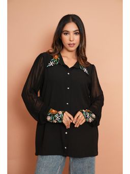 Rabnoor K Sethi - Black Embroidered Shirt