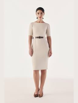 Néant - Pink Contrast Belted Bodycon Dress